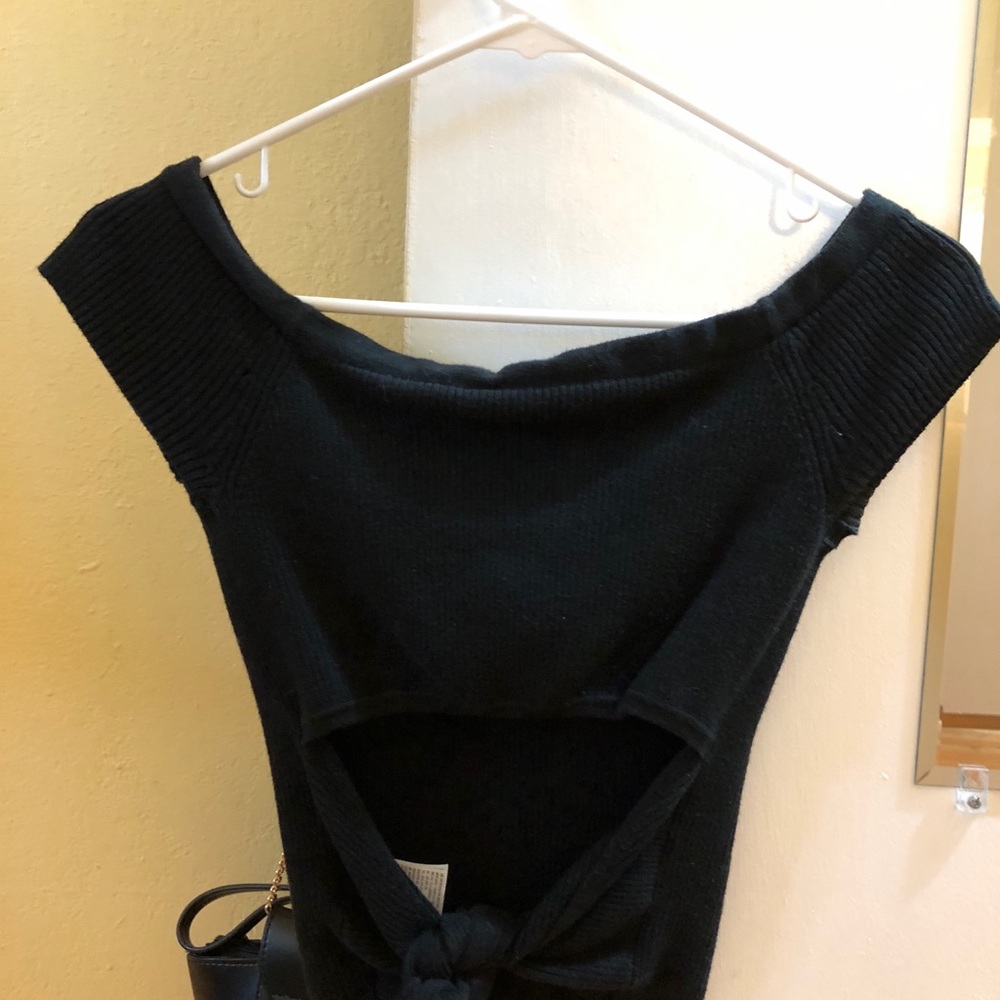 Off the Shoulder Black Crop Top